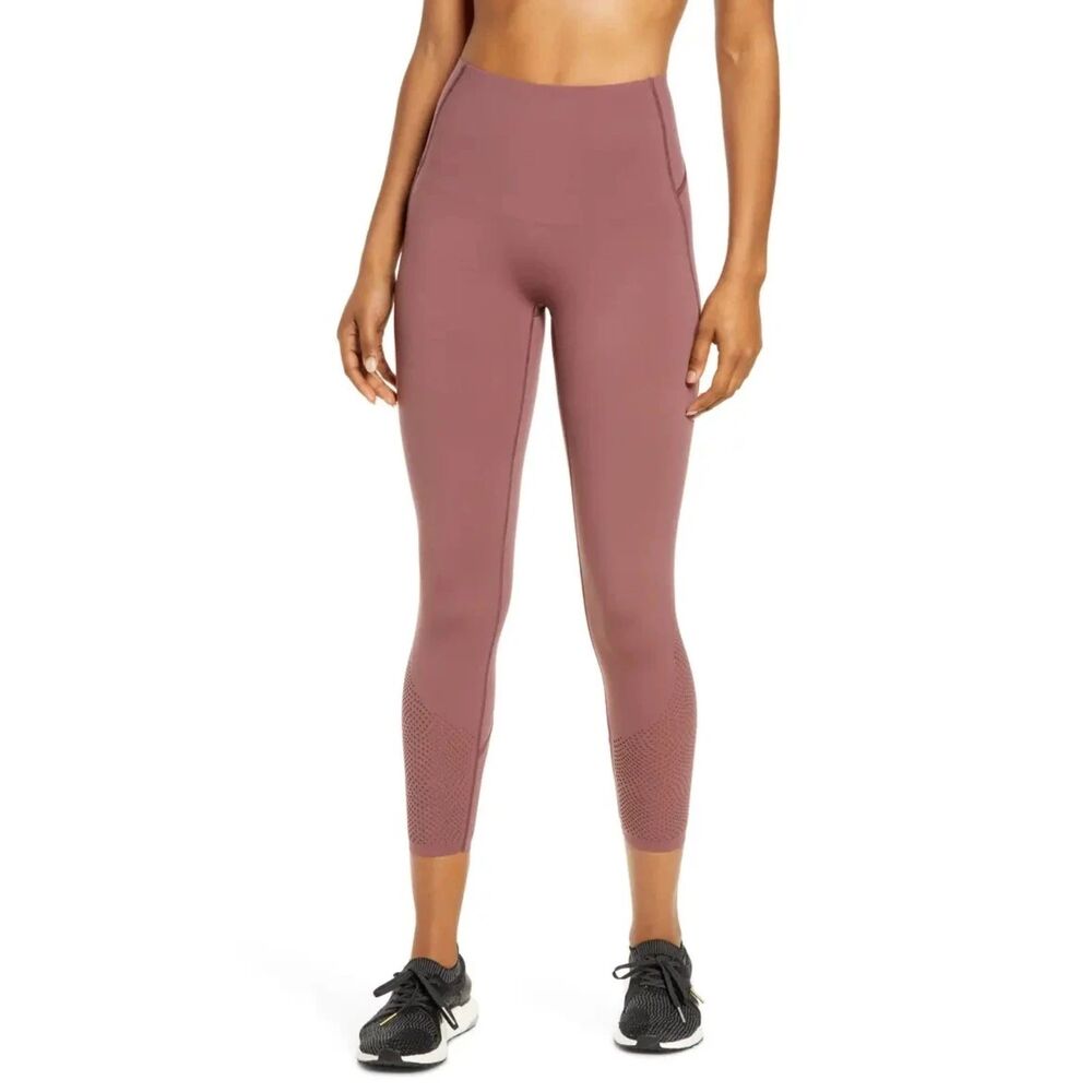 NWT SPANX Every.Wear Laser Wave Pocket 7/8 Leggings, Midnight Rose, M, 50224R
